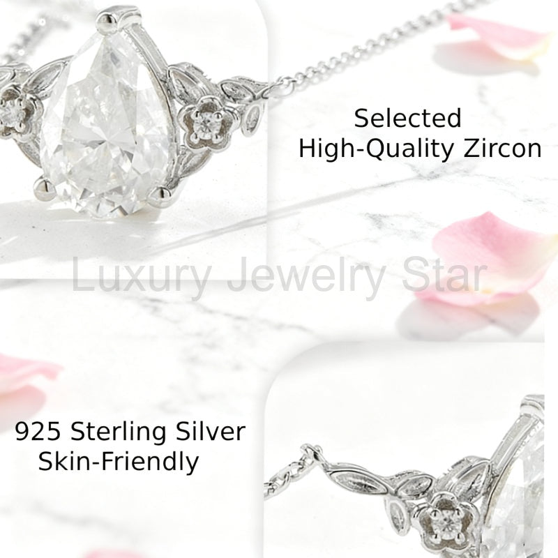 "Eira" Pear Cut Cubic Zirconia Classic Necklace - image 10