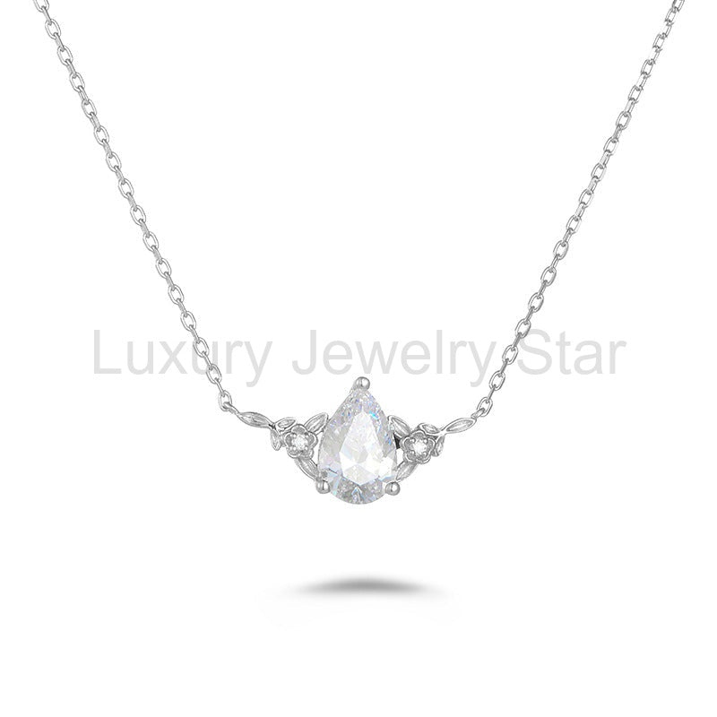 "Eira" Pear Cut Cubic Zirconia Classic Necklace - image 3