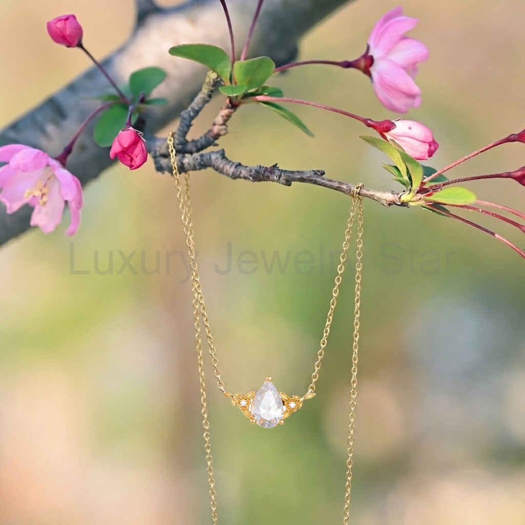 "Eira" Pear Cut Cubic Zirconia Classic Necklace - image 5