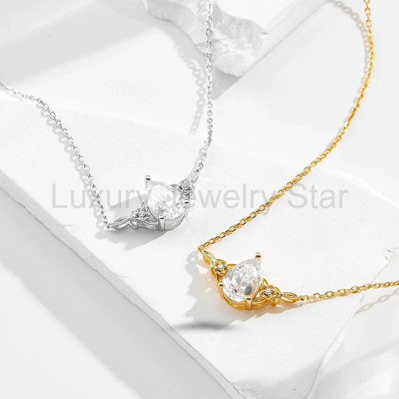 "Eira" Pear Cut Cubic Zirconia Classic Necklace - image 7