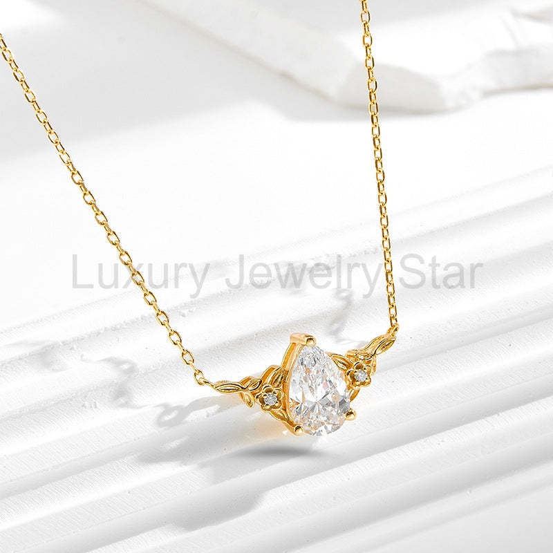 "Eira" Pear Cut Cubic Zirconia Classic Necklace - image 8