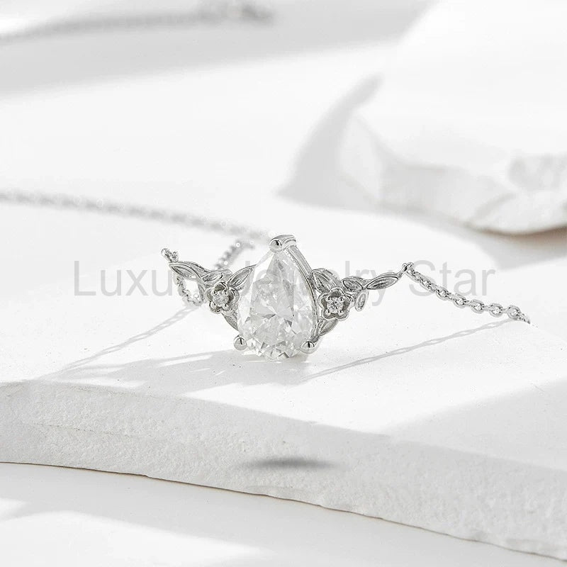 "Eira" Pear Cut Cubic Zirconia Classic Necklace - image 9