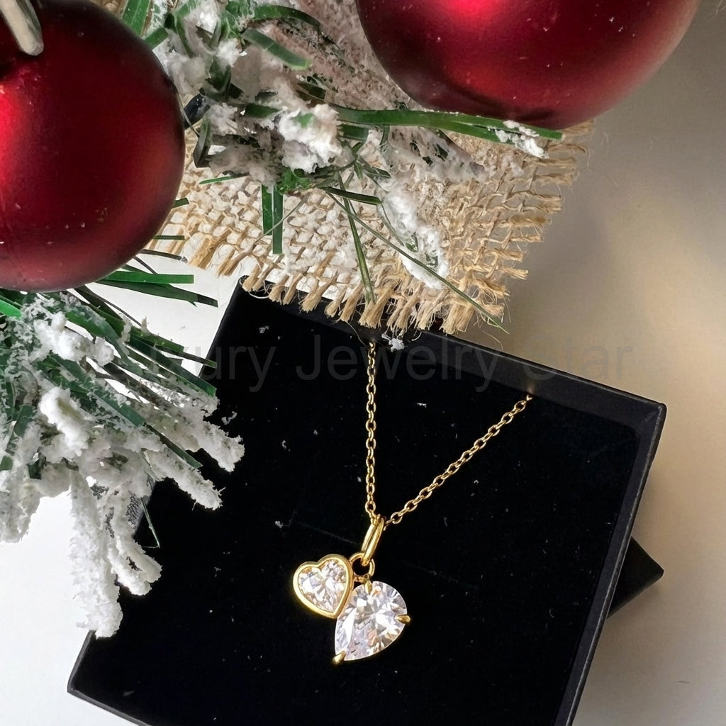 "Theodore" Toi Et Moi Heart Cut Classic Necklace - image 3