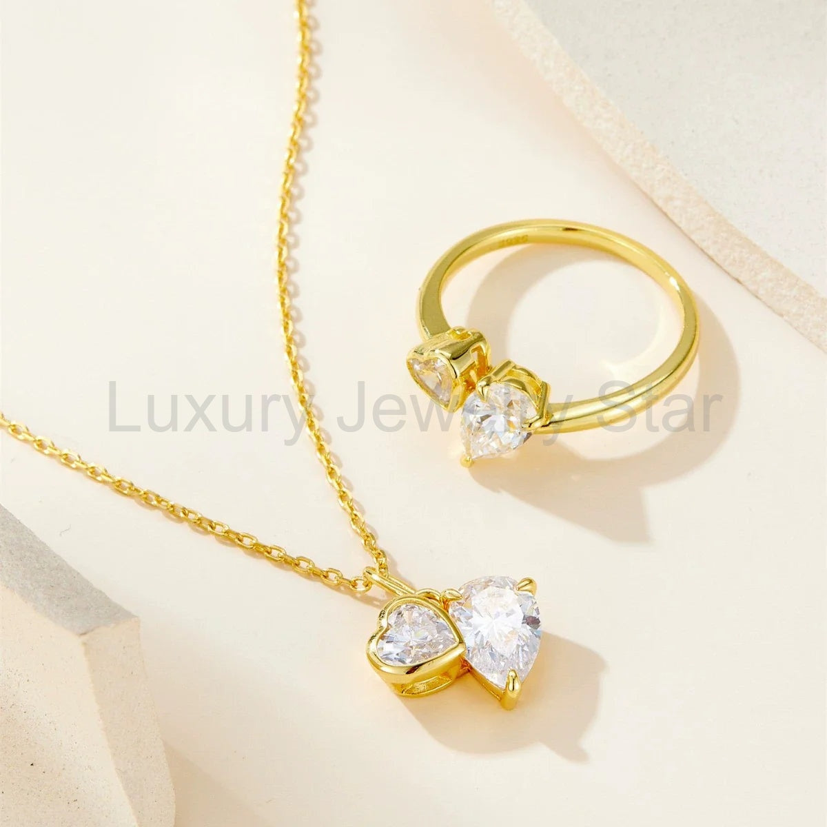 "Theodore" Toi Et Moi Heart Cut Classic Necklace - image 8