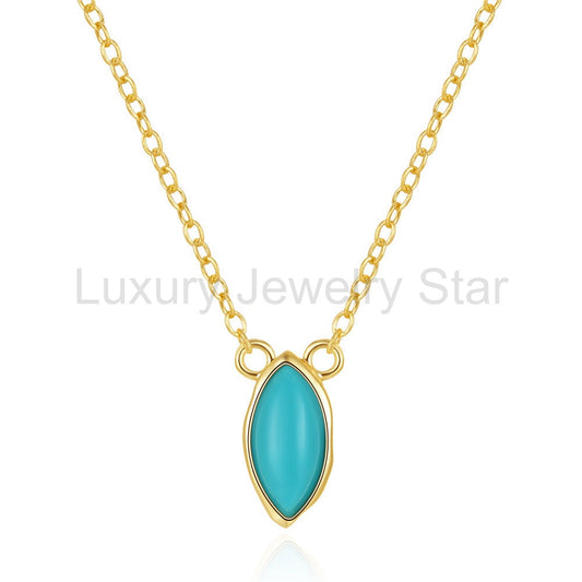 Atlantis-Oval Cut Turquoise Classic Necklace
