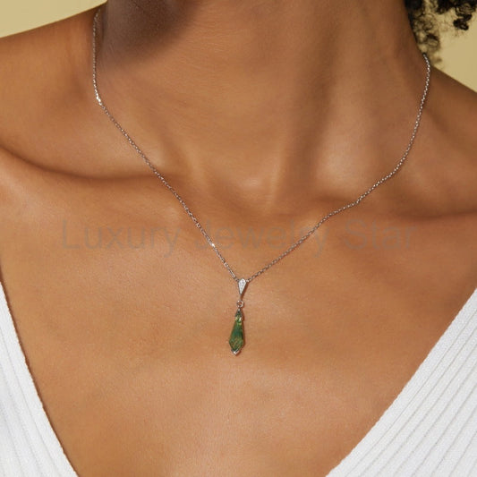 Clove - Kite Cut Moss Agate Classic Pendant - image 2