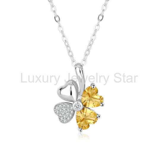 Gideon - Heart Cut Shape Citrine Unique Necklace
