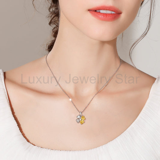 Gideon - Heart Cut Shape Citrine Unique Necklace - image 2