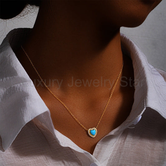 Guardian's Whispe- Heat Cut Turquoise Classic Necklace - image 2
