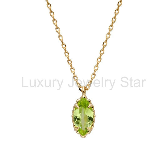 Mabeline - Oval Cut Peridot Classic Necklace