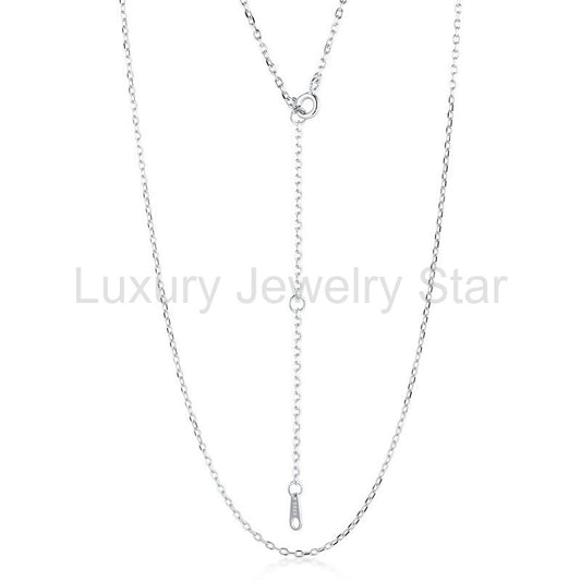 Silver Simple Necklace Minimalist Fashion Chain with 3-Loop Adjustable Extender