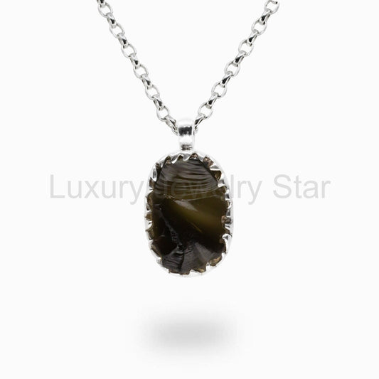 Apache Tear Obsidian Necklace