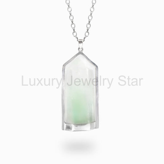 Celadonite Phantom Quartz Necklace