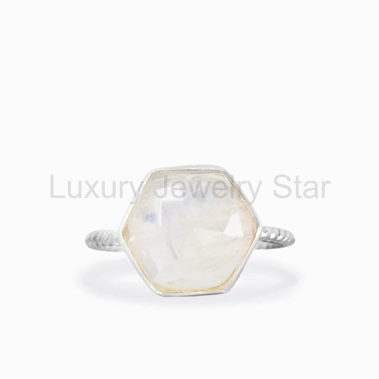 Rainbow Moonstone Ring