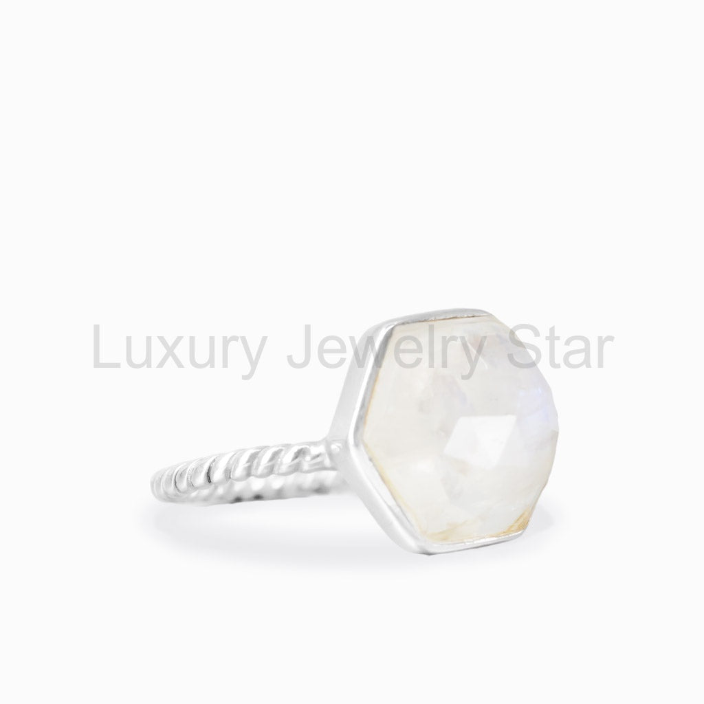 Rainbow Moonstone Ring - image 4