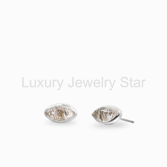 Tourmalinated Quartz Stud Earrings