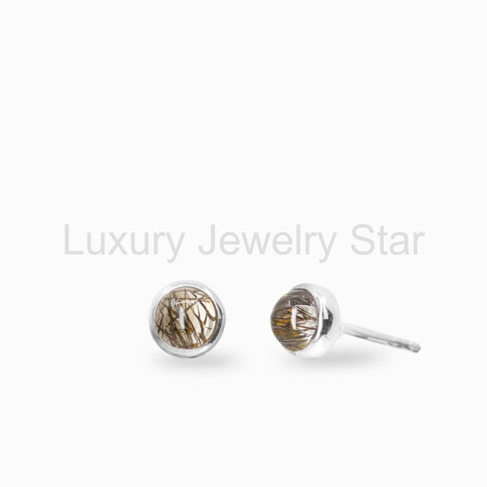 Tourmalinated Quartz Stud Earrings