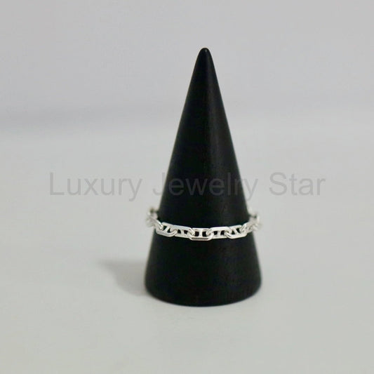 Anchor Chain Ring in Sterling Silver