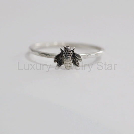 Bee Stacking Ring in Sterling Silver / READY TO SHIP sizes 6.5 and 7.75