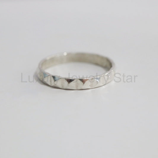 Bold Pyramid Stacking Ring - Choose your Metal - Sterling Silver or 14 Karat Yellow Gold Fill