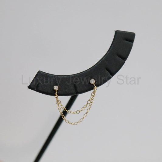 Cubic Zirconia Gemstone Stud Earring in Gold Fill / SINGLE EARRING / READY TO SHIP