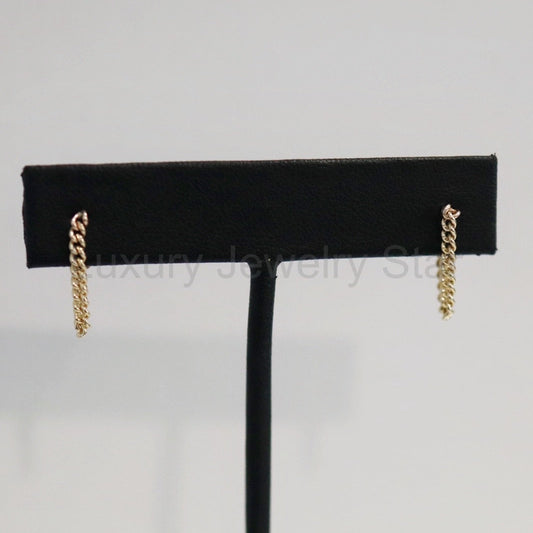 Dainty Curb Chain Drop Earrings - CHoose Your Metal - Sterling Silver or Gold Fill