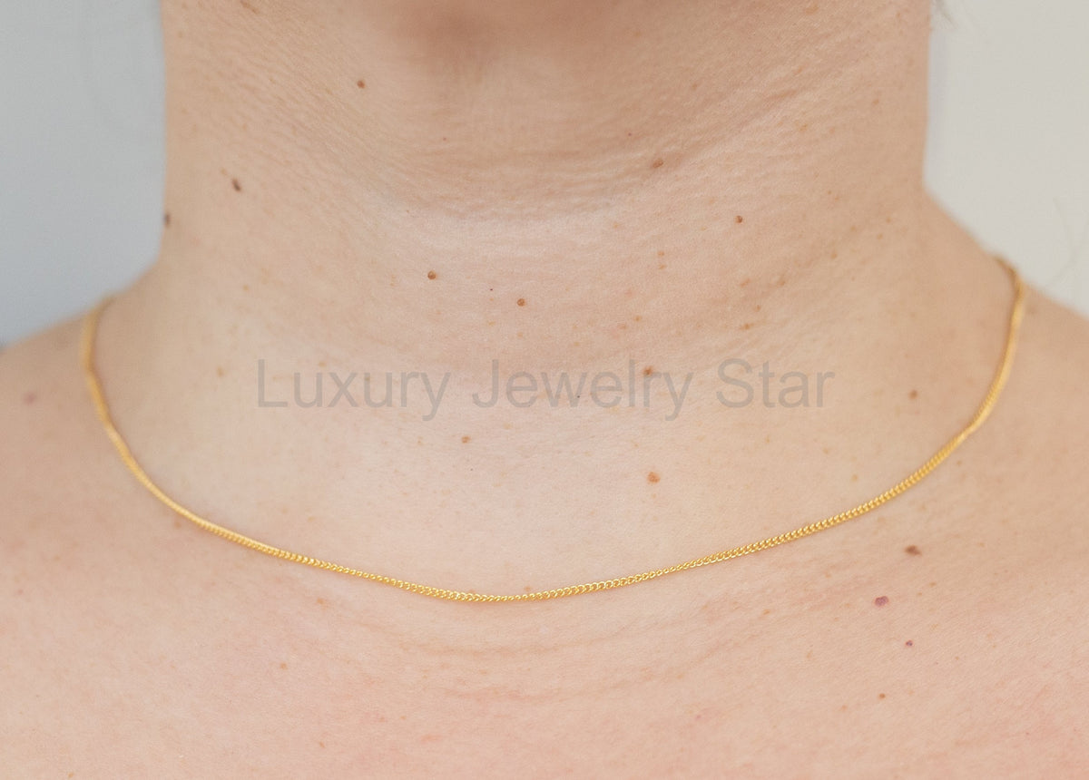 Dainty Curb Chain Layering Necklace 14 Karat Gold Fill - image 2
