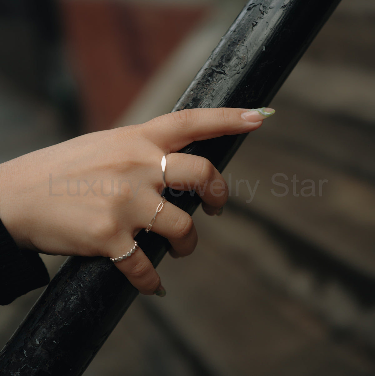 Dainty Paperclip Chain Ring - Choose Your Metal - image 4