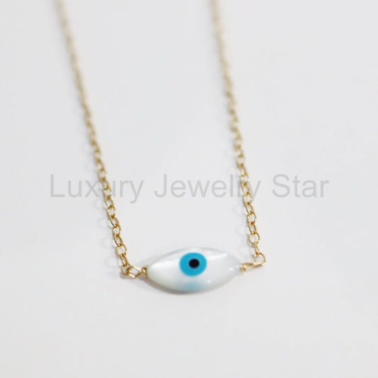 Evil Eye Necklace - Choose Your Metal - Sterling Silver or 14 Karat Gold Fill