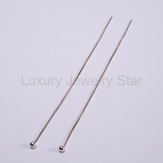 Extra Long Sterling Silver Threader Earring with Ball / Ready to ship