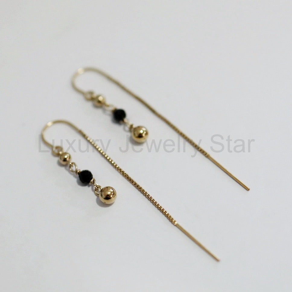 Green Tourmaline and Gold Fill Threader Earrings / Ready to ship - image 5