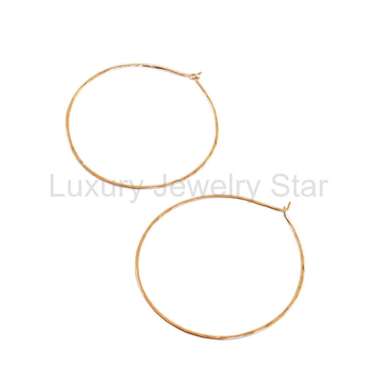 Hammered Gold Fill Hoop Earrings