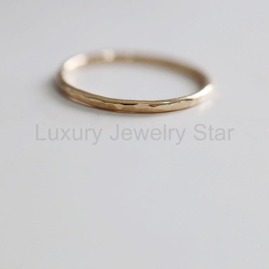 Hammered Stacking Ring - Choose Your Metal - Sterling Silver or Gold Fill