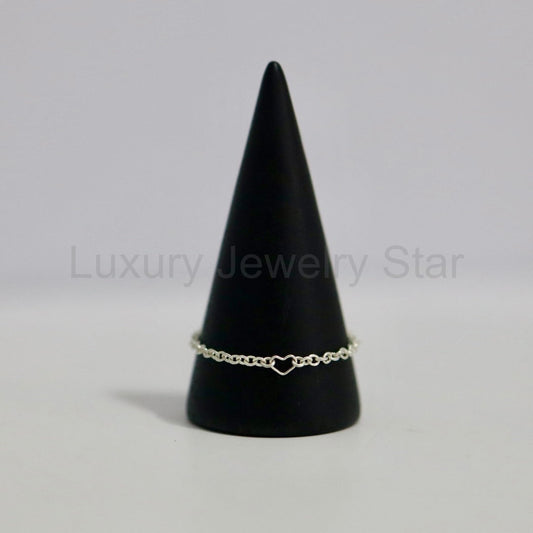 Heart Chain Ring - Choose Your Metal