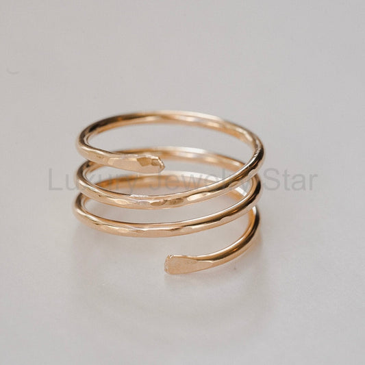 Spiral Stacking Ring in either Sterling Silver or 14 Karat Gold Fill