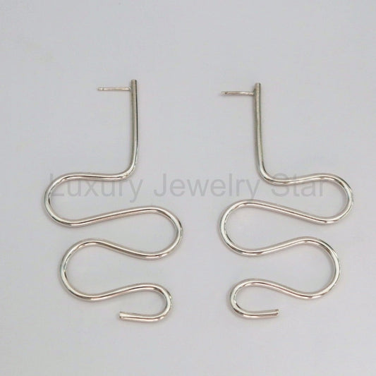 Squiggle Drop Statement Earrings - Choose your Metal / Silver READY TO SHIP