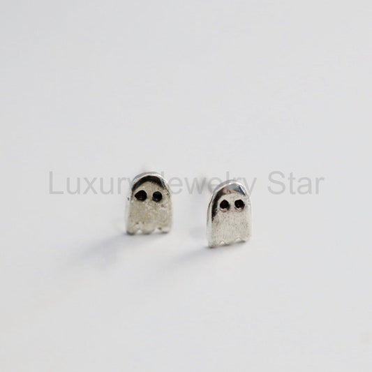 Sterling Silver Ghost Stud Earrings / ready to ship