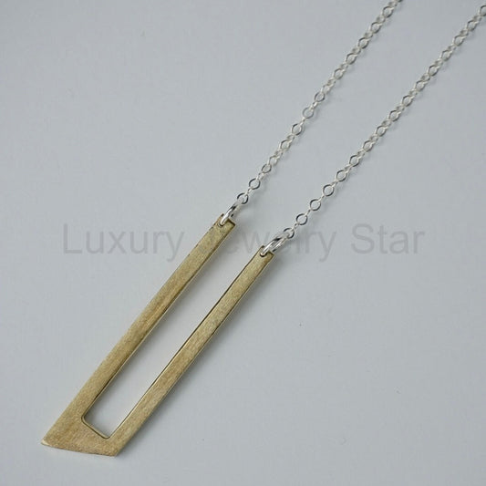 Triangle Parallel Necklace / READY to SHIP in BRASS