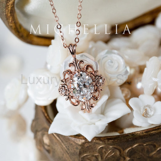 [Ameliora] The Parisian Rose Necklace in IGI-certified Oval Lab Diamond, Limited Edition - image 2