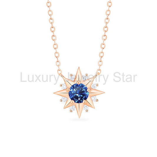 [Astra] Starlight Necklace in Lab Blue Sapphire