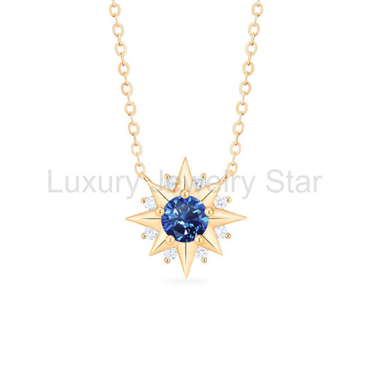 [Astra] Starlight Necklace in Lab Blue Sapphire - image 2