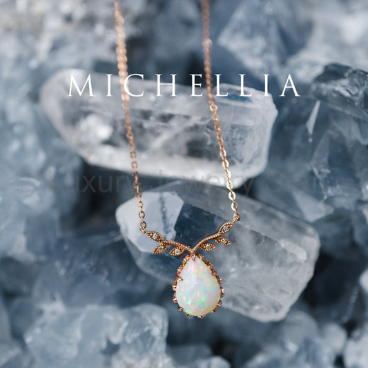 [Calantha] Bloom of Light Woodland Floral Teardrop Australian Opal Necklace - One of A - image 2