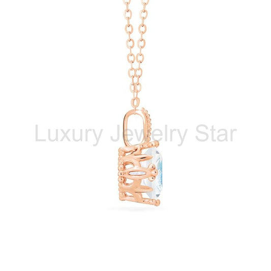 [Astoria] Fluer De Lis Princess Cut Necklace in Moonstone - image 2