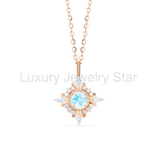 [Astrid] Art Deco Petite Necklace in Moonstone