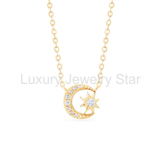 [Divina] Diamond Moon and Star Necklace - image 2