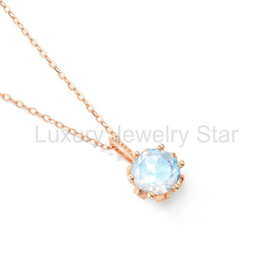 [Eden] Floral Solitaire Necklace in Moonstone - image 2