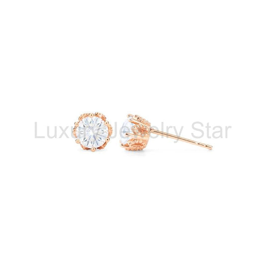 [Eden] Petite Floral Earrings in Diamond or Moissanite - image 2