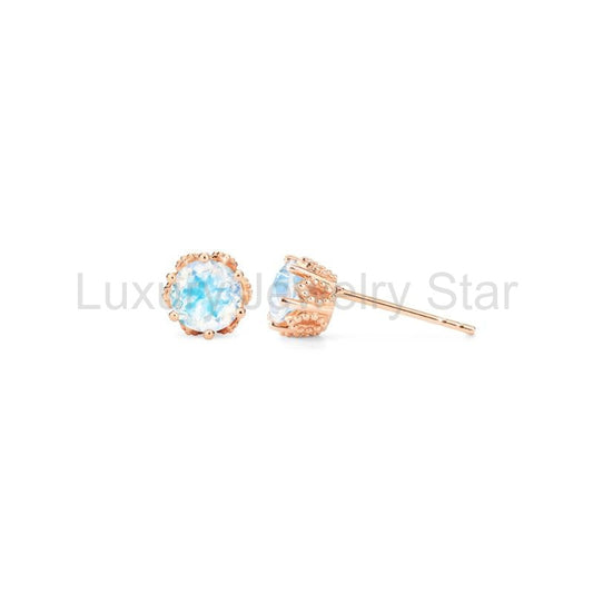[Eden] Petite Floral Earrings in Moonstone - image 2