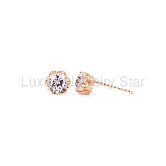 [Eden] Petite Floral Earrings in Morganite - image 2