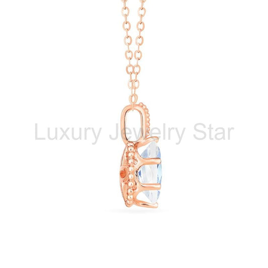 [Evelina] Vintage Classic Crown Oval Cut Necklace in Moonstone - image 2